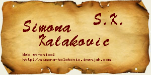 Simona Kalaković vizit kartica